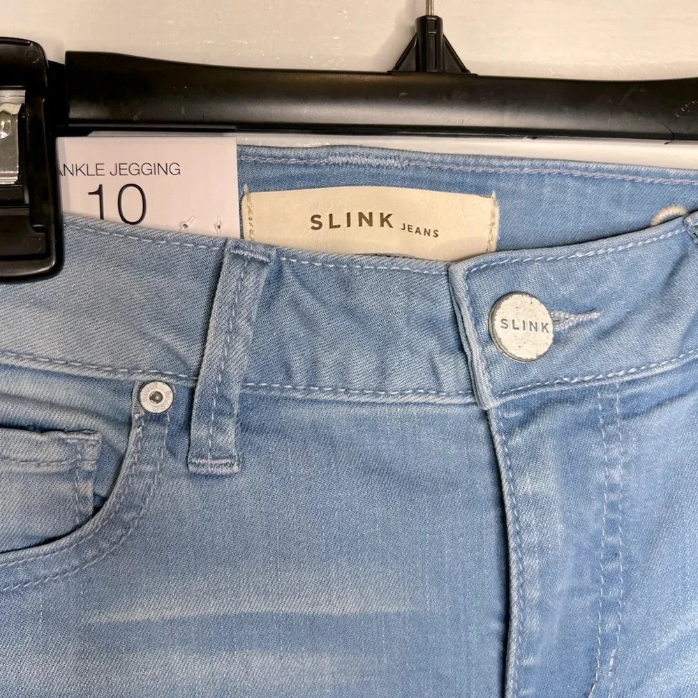 ⭐️SLINK Women's Curvy Ankle Jegging Jeans Size 10 Light Blue Denim - Picture 4 of 12